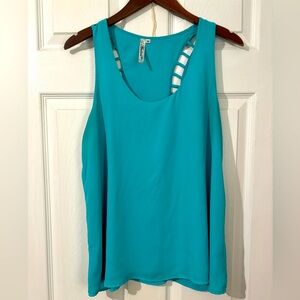 Andree Blue teal tank top size medium sleeveless women’s